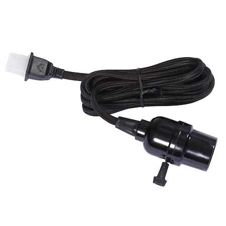 Vividlighting E26 Black Socket 8 ft. Cord On & Off Switch VI599025